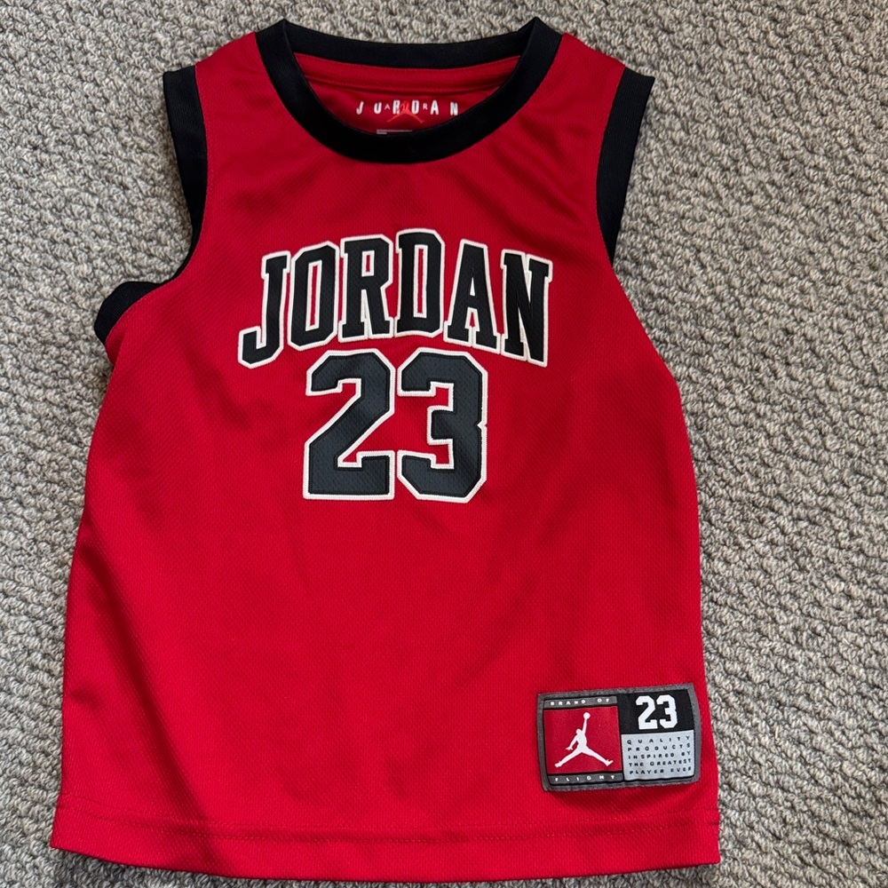 Jordan Red & Black Kids' #23 Sleeveless Basketball Jersey